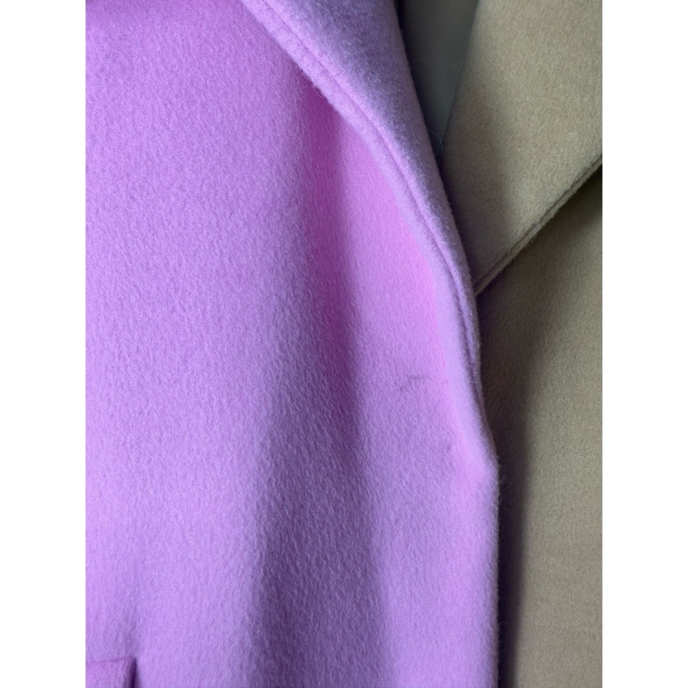 AKIRA Sherbert Colorblock Pink Tan Longline Trench Coat Jacket Size L - Picture 4 of 6